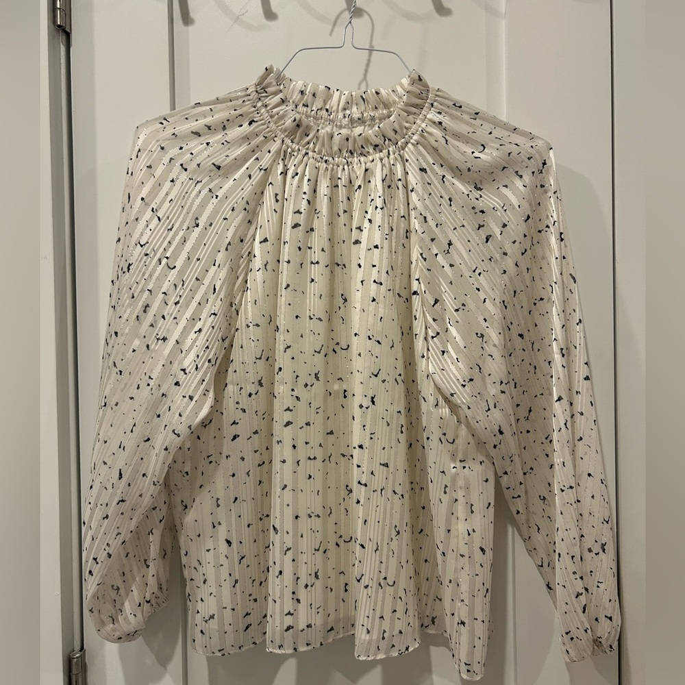Chic Cream and Black Women's Blouse